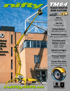 Nacelles à bras articulés montées sur camion Niftylift TM 64