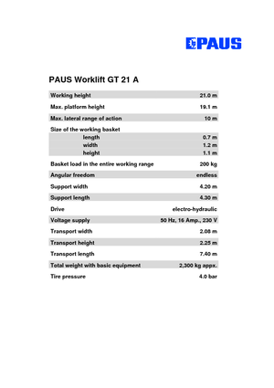 Nacelles à bras articulés montées sur remorque Paus Worklift GT 21 A