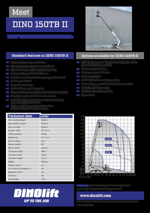 Nacelles télescopiques sur remorque Dino Lift Dino 150TB II