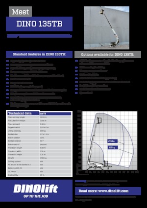 Nacelles télescopiques sur remorque Dino Lift Dino 135TB