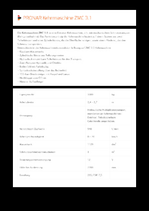 Balayeuses tractée Pronar ZMC 3.1