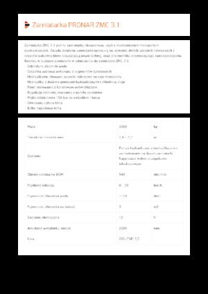 Balayeuses tractée Pronar ZMC 3.1