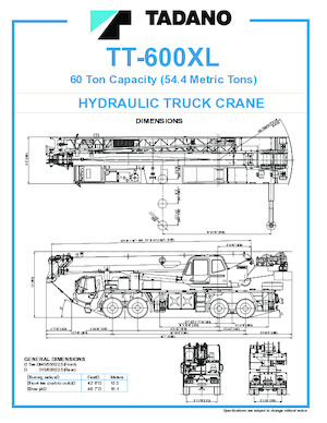 Grues mobiles sur camion Tadano TT-600XL