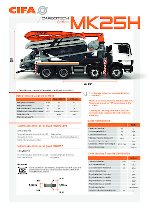 Pompes à béton pour camion CIFA MK25H