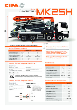 Pompes à béton pour camion CIFA MK25H