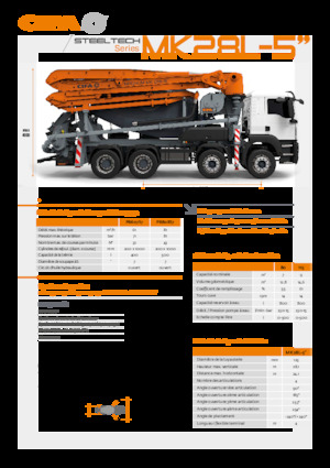 Pompes à béton pour camion CIFA MK28L-5