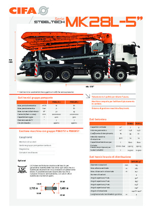 Pompes à béton pour camion CIFA MK28L-5