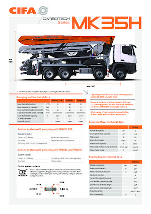 Pompes à béton pour camion CIFA MK35H