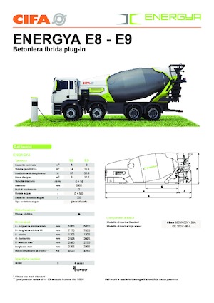 Bétonnières portée sur camion CIFA ENERGYA E8