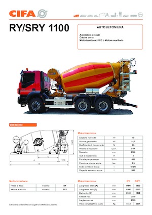 Bétonnières portée sur camion CIFA RY 1100