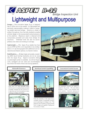 Nacelles à bras articulés montées sur remorque Aspen Aerials  B-32