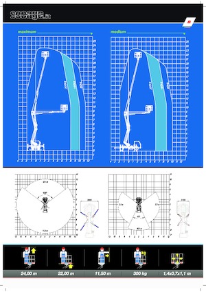 Nacelles à bras articulés montées sur remorque Socage DA 424 forSte
