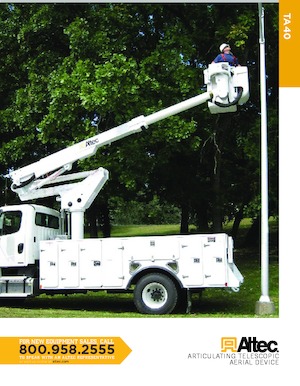 Nacelles à bras articulés montées sur remorque Altec TA40