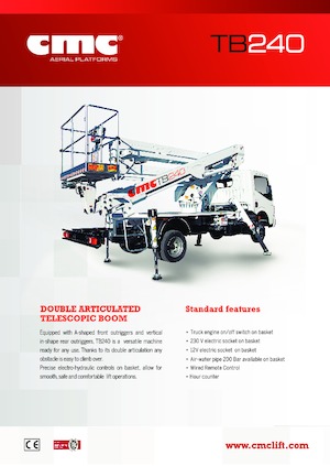 Nacelles à bras articulés montées sur remorque CMC TB240