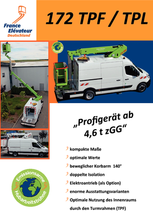 Nacelles télescopiques sur camion France Elévateur 172 TPF