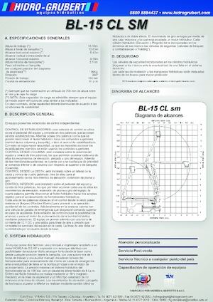 Nacelles à bras articulés montées sur remorque Hidro-Grubert BL 15CL