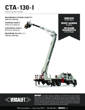Nacelles à bras articulés montées sur remorque Versalift CTA-130-I (CONDOR)