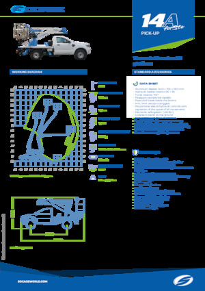 Nacelles à bras articulés montées sur camion Socage forSte 14 A