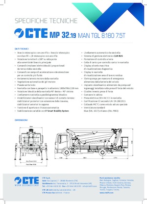 Nacelles télescopiques sur camion CTE MP 32.19