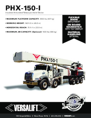 Nacelles à bras articulés montées sur remorque Versalift PHX-150-I (PHOENIX)