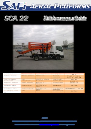 Nacelles à bras articulés montées sur camion Safi SCA 22 