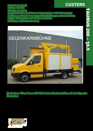 Nacelles à bras articulés montées sur remorque Custers Taurus 200-10.5