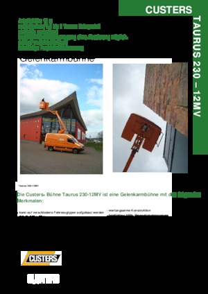 Nacelles à bras articulés montées sur remorque Custers Taurus 230- 12MV