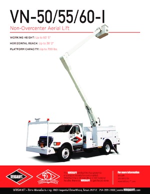 Nacelles à bras articulés montées sur remorque Versalift VN-50-REAR 