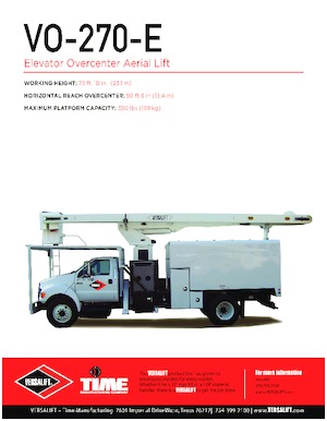 Nacelles à bras articulés montées sur remorque Versalift VO-270-REV