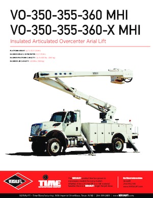 Nacelles à bras articulés montées sur remorque Versalift VO-350-MHI