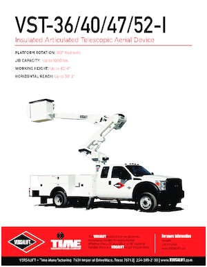 Nacelles à bras articulés montées sur remorque Versalift VST-36-I