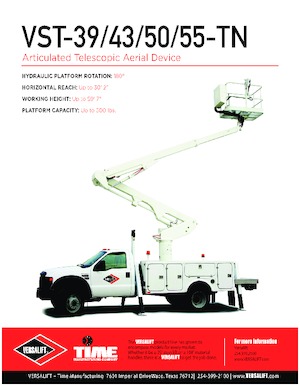 Nacelles à bras articulés montées sur remorque Versalift VST-50-TN