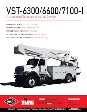 Nacelles à bras articulés montées sur remorque Versalift VST-6600-I