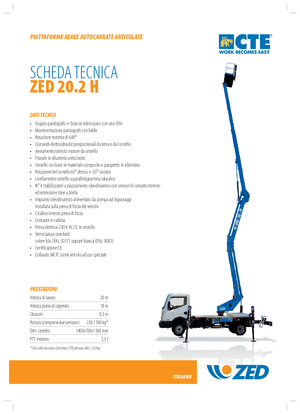 Nacelles à bras articulés montées sur remorque CTE ZED 20.2 H