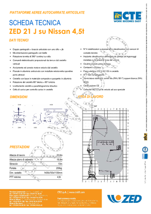 Nacelles à bras articulés montées sur remorque CTE ZED 21 J