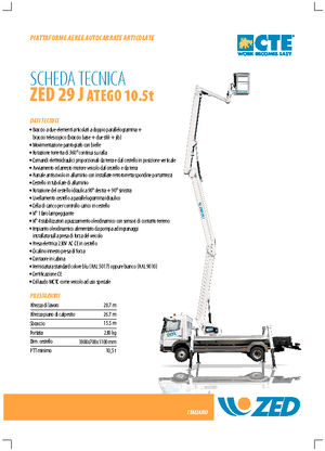 Nacelles à bras articulés montées sur remorque CTE ZED 29 J