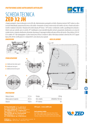 Nacelles à bras articulés montées sur remorque CTE ZED 32 JH