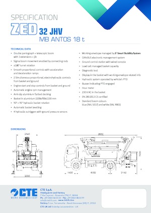 Nacelles à bras articulés montées sur remorque CTE ZED 32 JHV