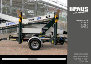 Nacelles à bras articulés montées sur remorque Paus GT 18 A