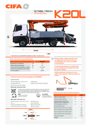 Pompes à béton montées sur camion CIFA K20L 