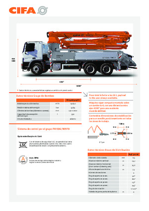 Pompes à béton montées sur camion CIFA K30L 