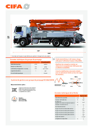 Pompes à béton montées sur camion CIFA K30L 