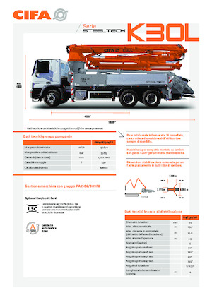 Pompes à béton montées sur camion CIFA K30L 