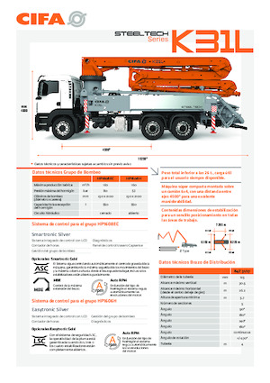 Pompes à béton montées sur camion CIFA K31L