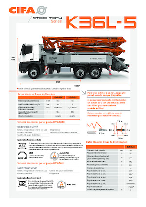 Pompes à béton montées sur camion CIFA K36L-5