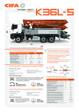Pompes à béton montées sur camion CIFA K36L-5