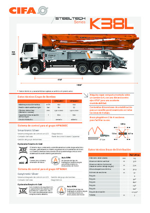 Pompes à béton montées sur camion CIFA K38L