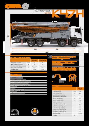 Pompes à béton montées sur camion CIFA K47H