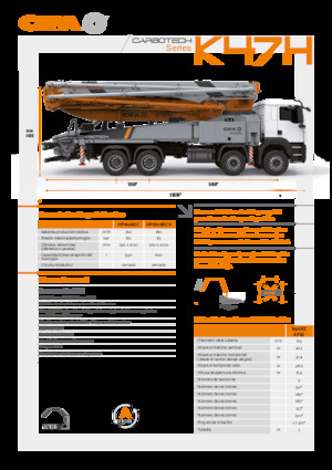 Pompes à béton montées sur camion CIFA K47H