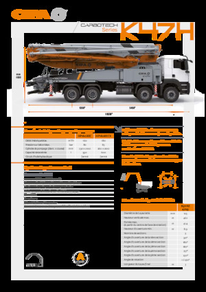 Pompes à béton montées sur camion CIFA K47H